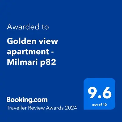 a blue screen with the text awarded to golden view apartment minami at Golden view apartment P82 - Milmari Apartments & SPA in Kopaonik