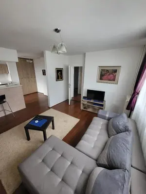 a living room with a couch and a table at Apartman Nina in Niš