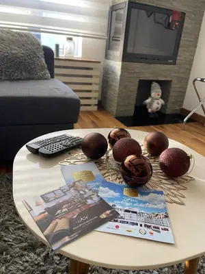 a coffee table with balls on it in a living room at Apartman Tea in Kopaonik