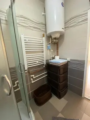 a small bathroom with a sink and a toilet at Apartman Drina in Berilovac