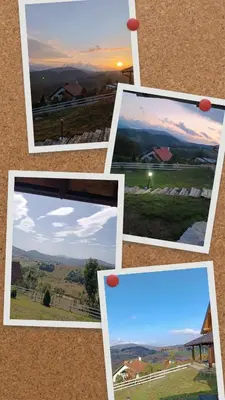 a collage of four pictures of a sky at Vikendice Karamarković in Goč