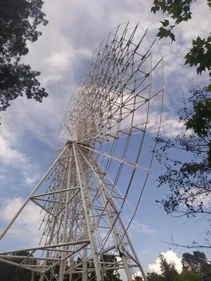 a large ferris wheel against a cloudy sky at Panorama in Vrnjačka Banja