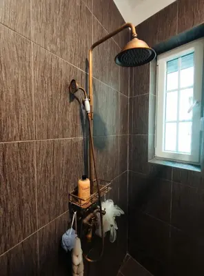 a shower in a bathroom with a shower at Nirvana apartment in Niš
