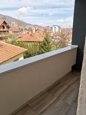 a balcony with a view of a city at Nikolici - Free Parking in Vranje