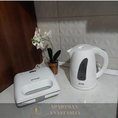 a toaster and a toaster sitting on a counter at Apartman Anastasija Vrnjačka Banja in Vrnjačka Banja