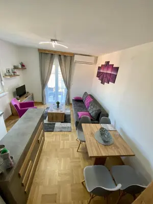 a living room with a couch and a table at APARTMAN TAMARA LUX in Vrnjačka Banja