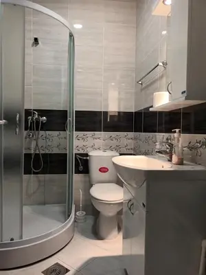 a bathroom with a toilet and a sink and a shower at Apartman Rubi Sokobanja in Soko Banja