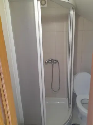 a shower in a bathroom with a toilet at Apartman Ilic in Vrnjačka Banja