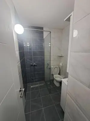 a bathroom with a shower and a toilet at Daka in Vrnjačka Banja